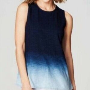 NWT J. Jill Pure Jill Indigo Women's Dip Dyed Peplum Sleeveless Top 1X